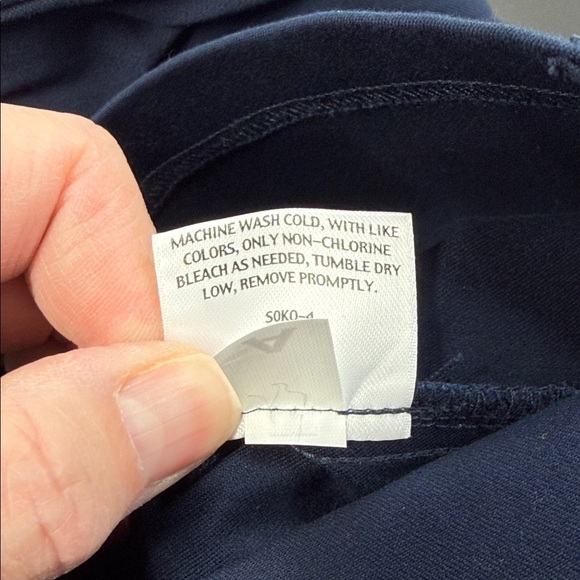 Eileen Fisher Navy Blue Organic Cotton Stretch Twill Evening Slim Ankle Pants - Picture 12 of 12